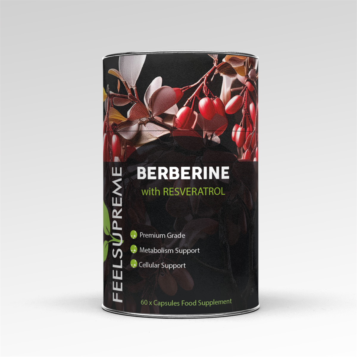 Feel Supreme Premium Berberine & Resveratrol Supplement 60 Caps