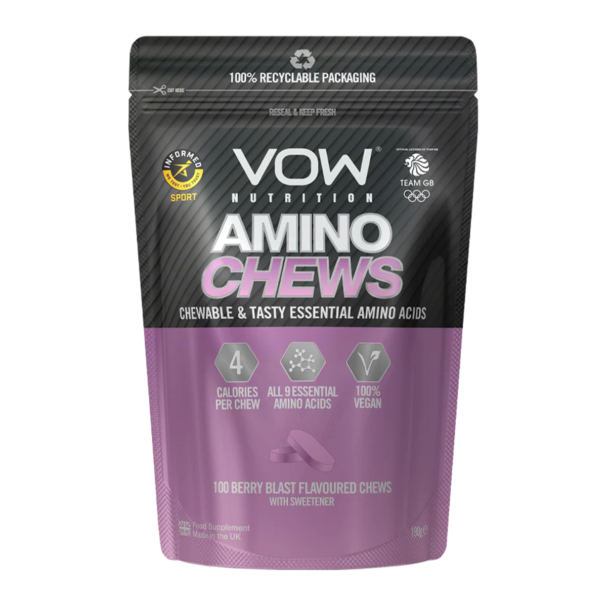 VOW Nutrition Amino Chews 100 Tabs